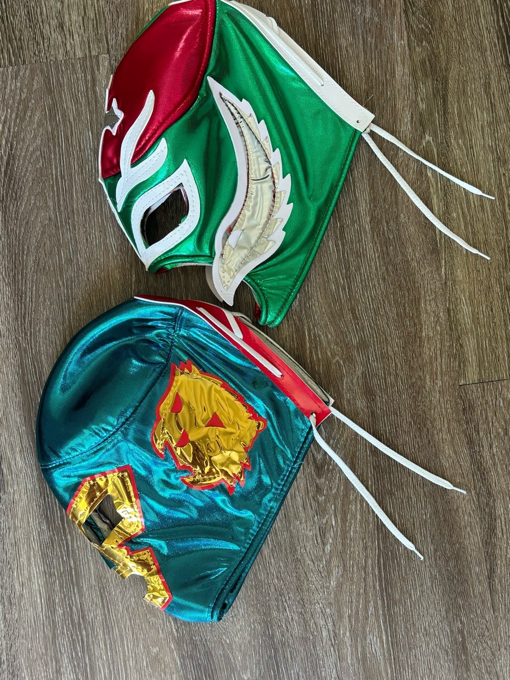 Green and Teal Lucha Libre Wrestling Masks - Metallic Finish